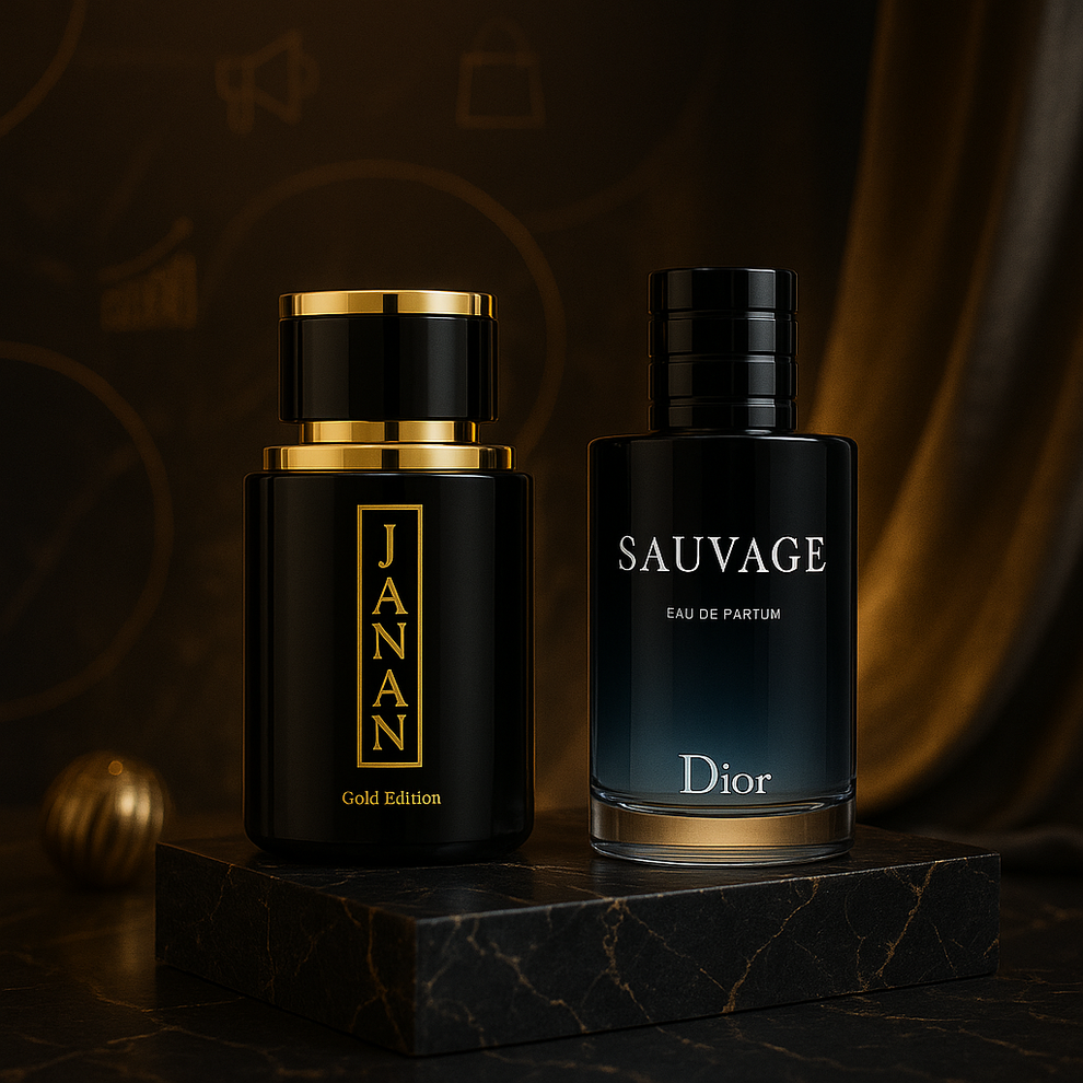 Janan Gold & Dior Sauvage Perfume Bundle – For Men (1999 PKR in Pakistan)
