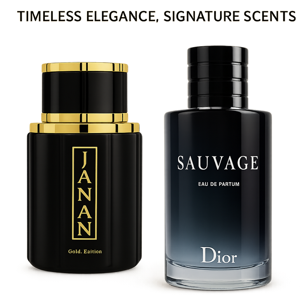 Janan Gold & Dior Sauvage Perfume Bundle – For Men (1999 PKR in Pakistan)